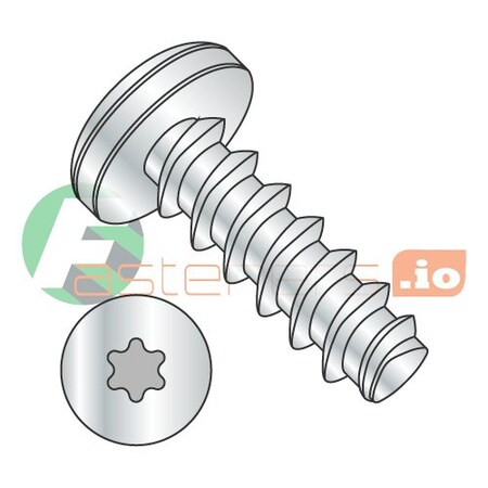 Thread Forming Screw, #4 X 5/16 In, Zinc Plated Steel Pan Head Torx Drive, 10000 PK